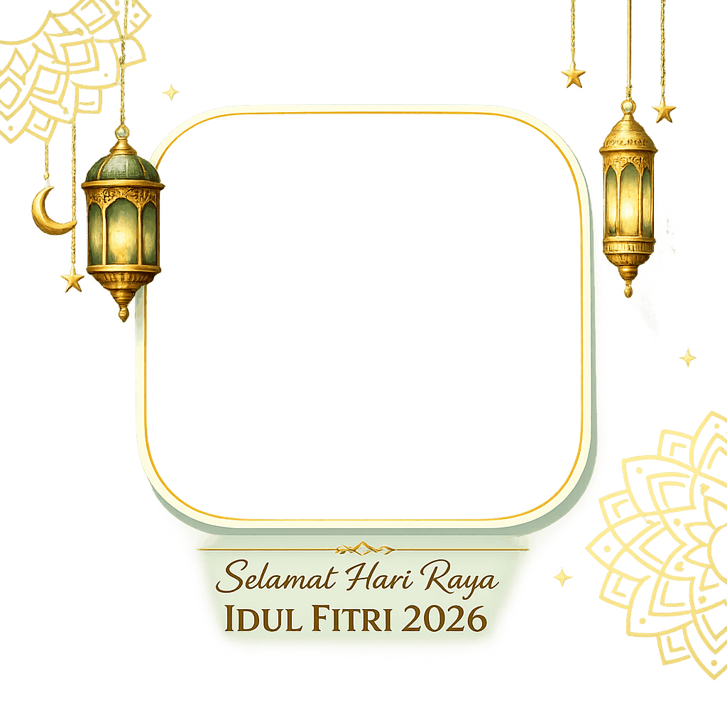 Twibbon Idul Fitri 2026 - Twibbon12 - Desain emas dan merah SMKN 19 Jakarta