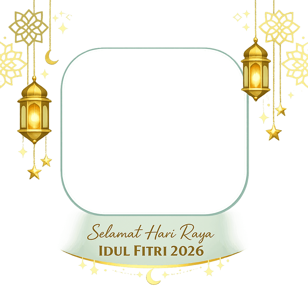 Twibbon Idul Fitri 2026 - Twibbon13 - Desain emas dan merah SMKN 19 Jakarta