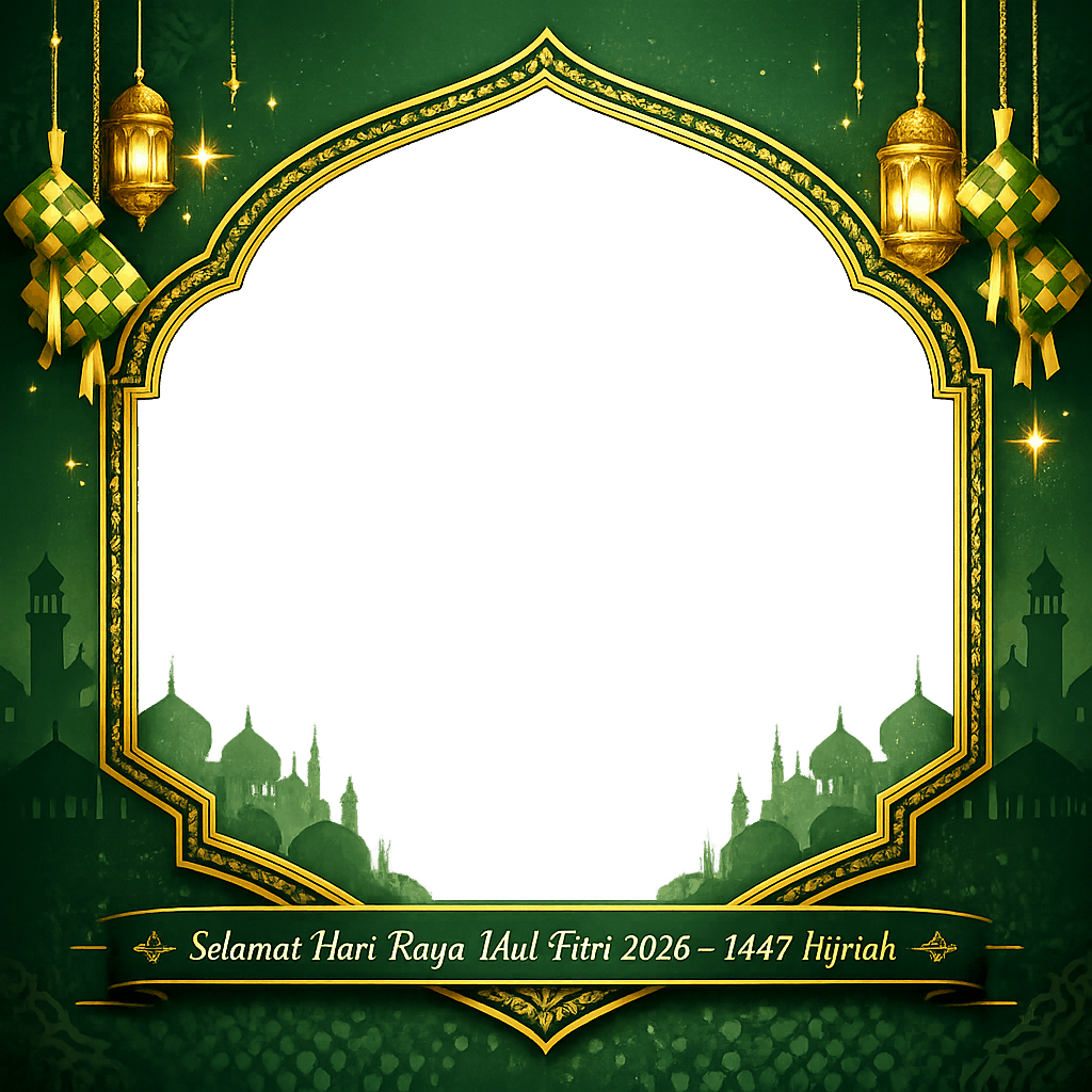 Twibbon Idul Fitri 2026 - Twibbon14 - Desain emas dan merah SMKN 19 Jakarta