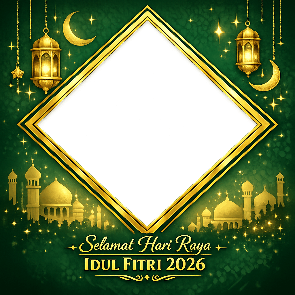 Twibbon Idul Fitri 2026 - Twibbon17 - Desain emas dan merah SMKN 19 Jakarta