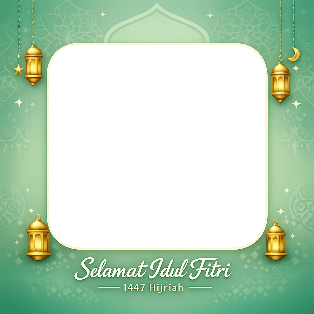 Twibbon Idul Fitri 2026 - Twibbon18 - Desain emas dan merah SMKN 19 Jakarta