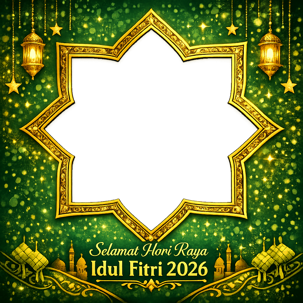 Twibbon Idul Fitri 2026 - Twibbon19 - Desain emas dan merah SMKN 19 Jakarta