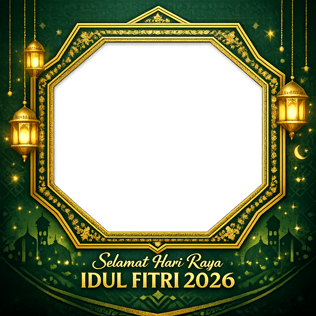 Twibbon Idul Fitri 2026 - Twibbon23 - Desain emas dan merah SMKN 19 Jakarta