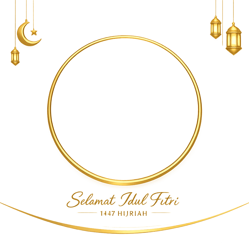 Twibbon Idul Fitri 2026 - Twibbon6 - Desain emas dan merah SMKN 19 Jakarta