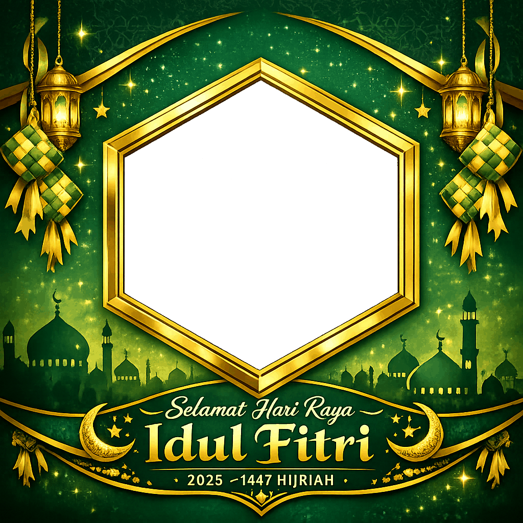 Twibbon Idul Fitri 2026 - Twibbon9 - Desain emas dan merah SMKN 19 Jakarta