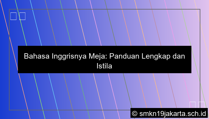 Bahasa Inggrisnya Meja