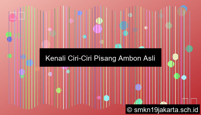 Ciri Ciri Pisang Ambon