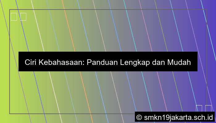 Ciri Kebahasaan