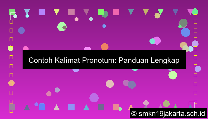 Contoh Kalimat Pronotum