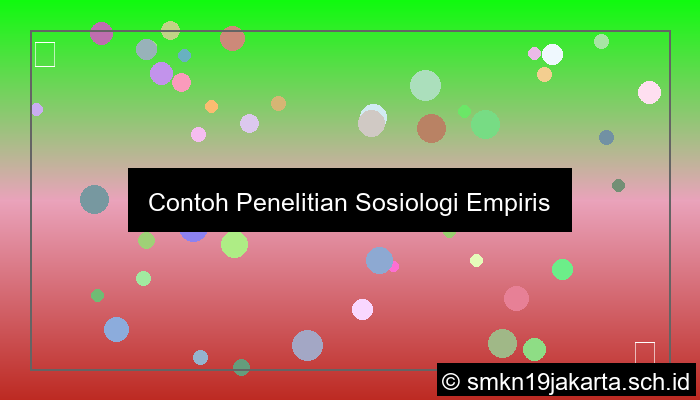 Contoh Sosiologi Bersifat Empiris