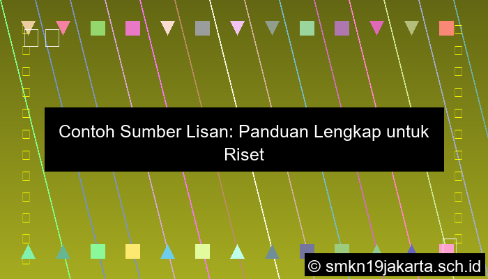 Contoh Sumber Lisan