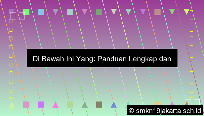 Di Bawah Ini Yang