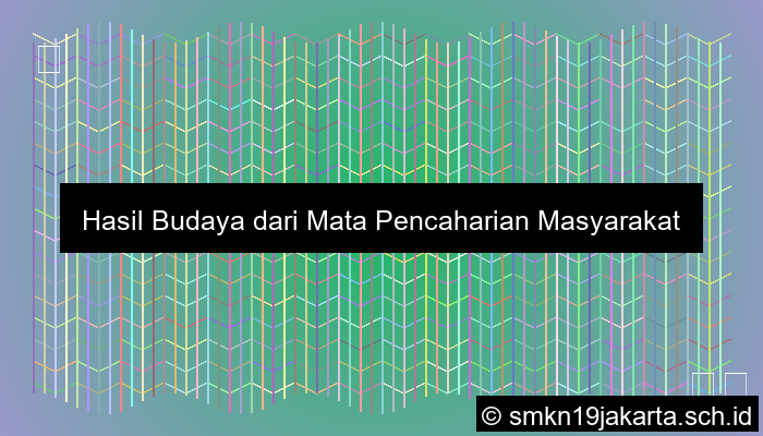 Hasil Kebudayaan Mata Pencaharian