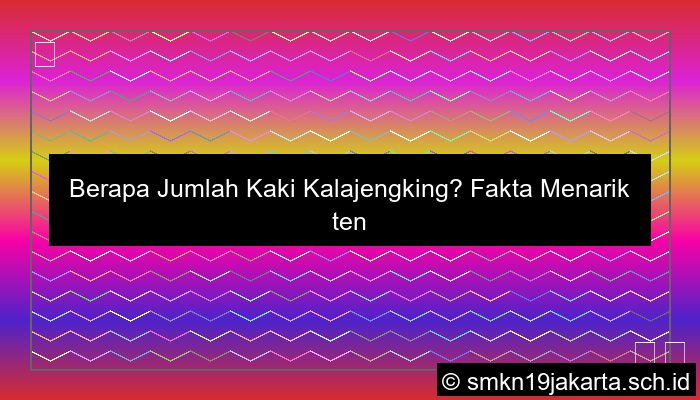 Jumlah Kaki Kalajengking Adalah
