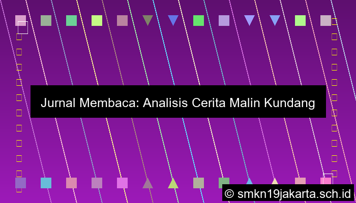 Jurnal Membaca Malin Kundang