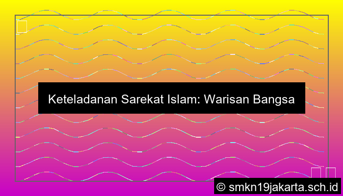 Keteladanan Sarekat Islam
