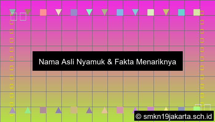 Nama Asli Nyamuk