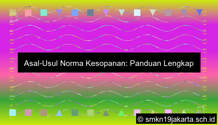 Norma Kesopanan Bersumber Dari