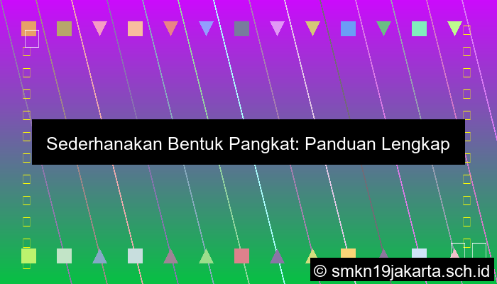 Sederhanakan Bentuk Pangkat Berikut