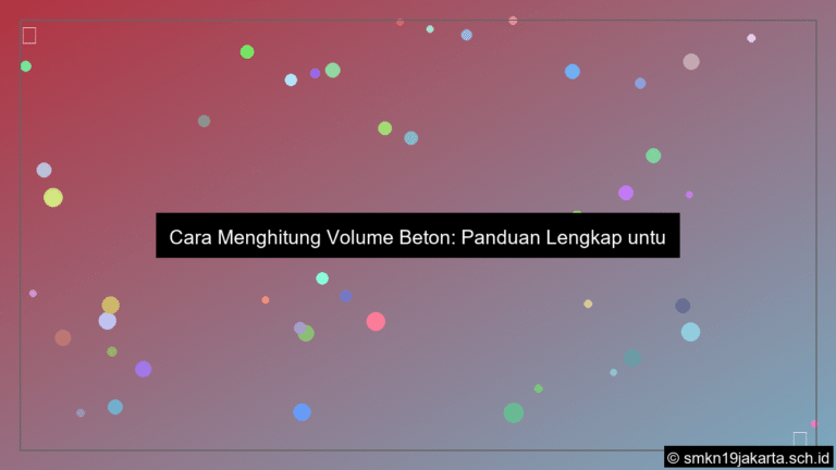 Cara menghitung volume beton