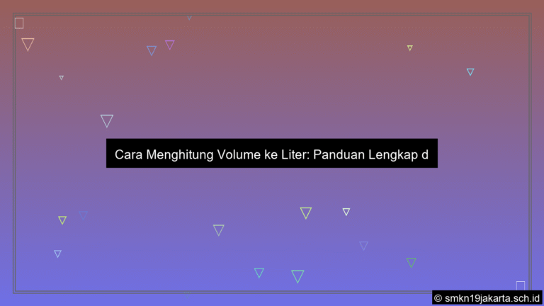 Cara menghitung volume ke liter
