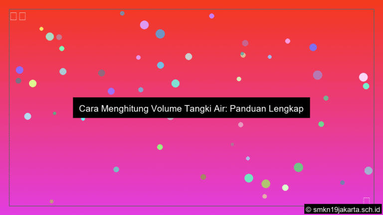 Cara menghitung volume tangki air