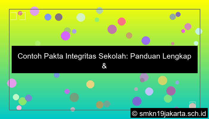 visual contoh pakta integritas sekolah
