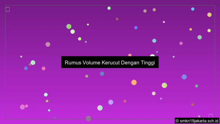 ilustrasi Rumus volume kerucut dengan tinggi