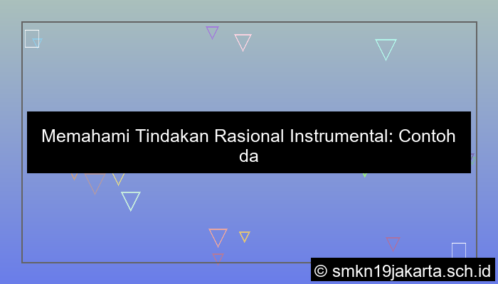 contoh tindakan rasional instrumental
