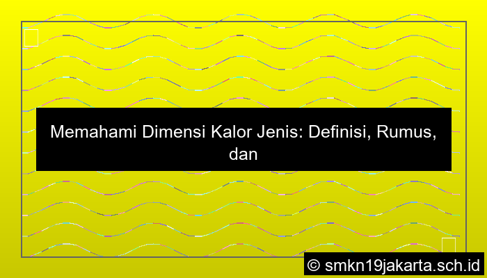 dimensi kalor jenis
