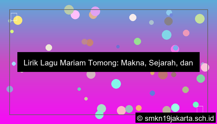 lirik lagu mariam tomong
