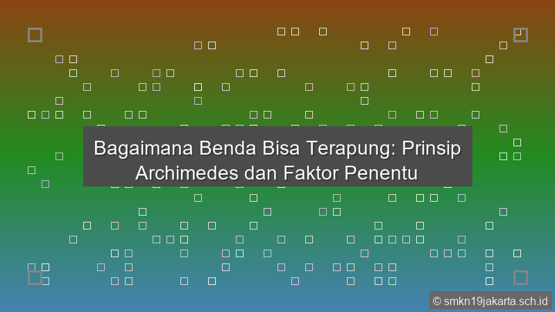 Bagaimana Benda Dikatakan Terapung