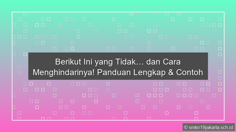 Berikut Ini Yang Tidak