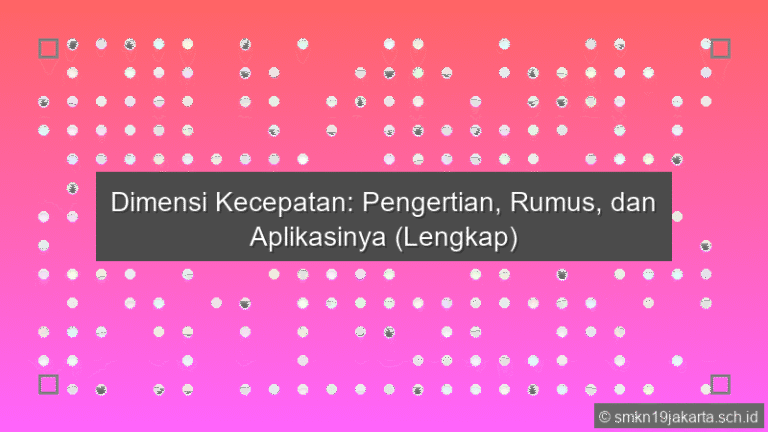 Dimensi Dari Kecepatan Adalah