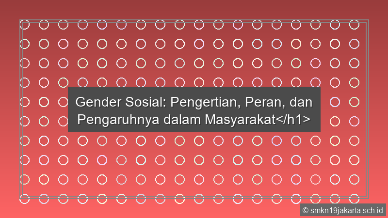 Gender Sosial