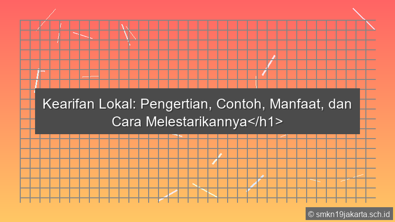 Kearifan Lokal