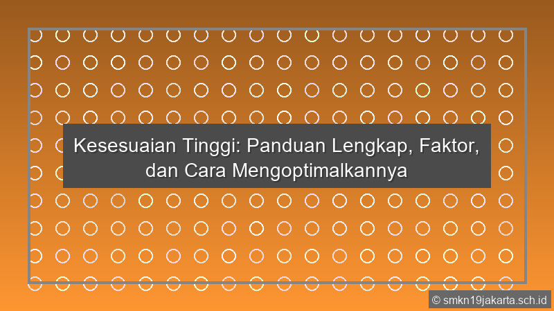 Kesesuaian Tinggi