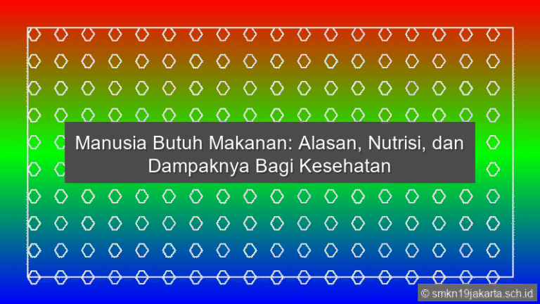 Manusia Membutuhkan Makanan Untuk