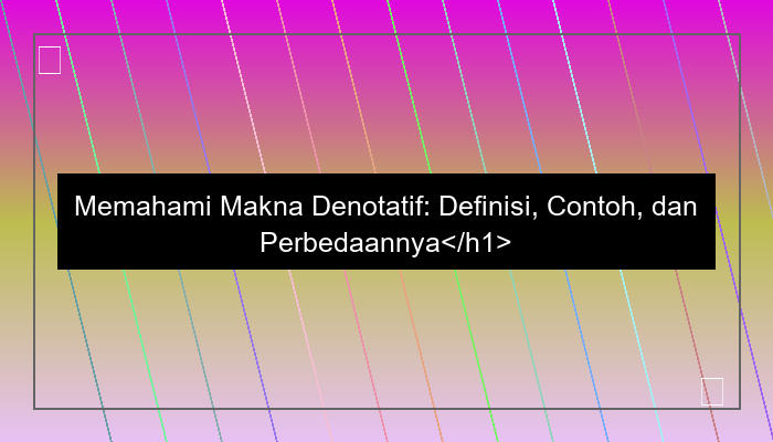 makna denotatif