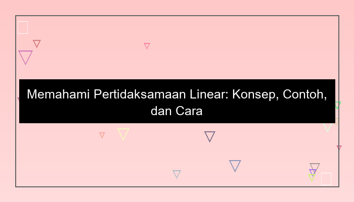 pertidaksamaan linear