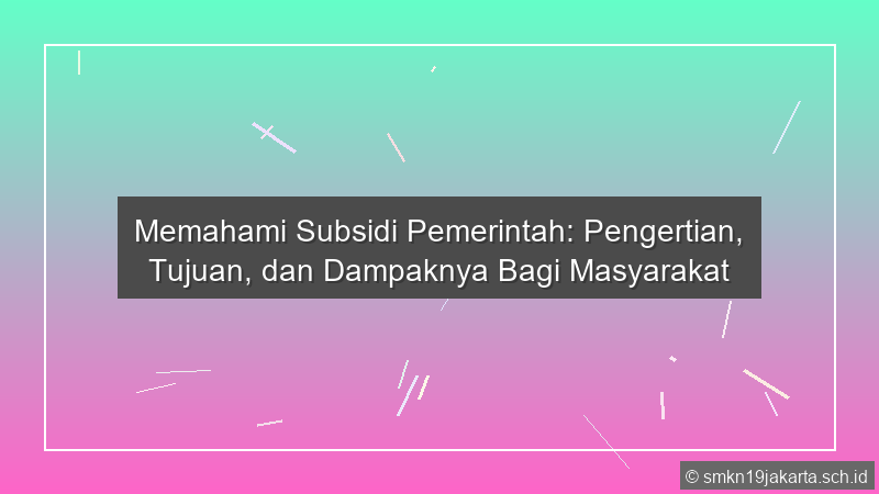 Subsidi Pemerintah