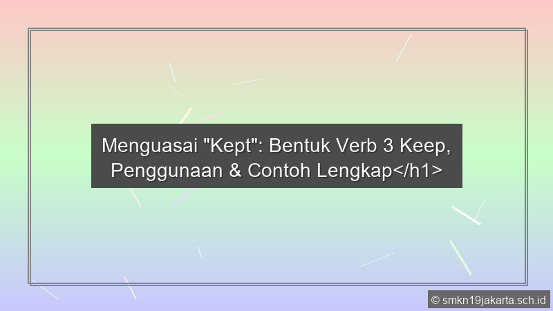 Verb 3 Keep