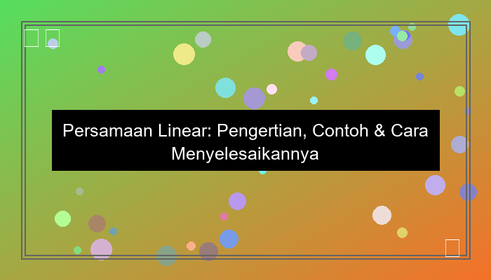 persamaan linear