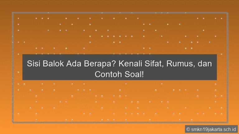 Sisi Balok Ada Berapa