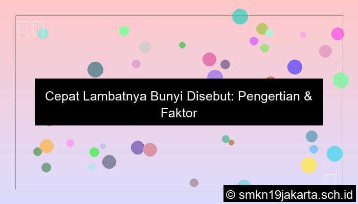 desain cepat lambatnya bunyi disebut