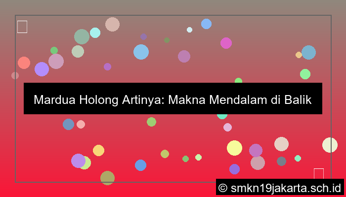 mardua holong artinya