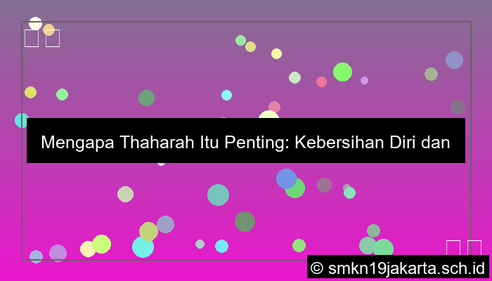 mengapa thaharah itu penting