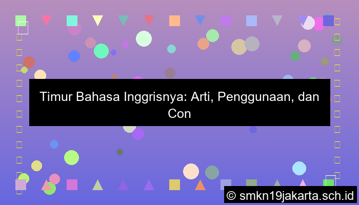 gambar timur bahasa inggrisnya