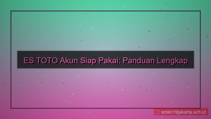 ES TOTO akun siap pakai