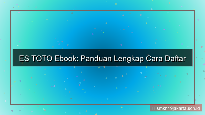 ES TOTO ebook cara daftar
